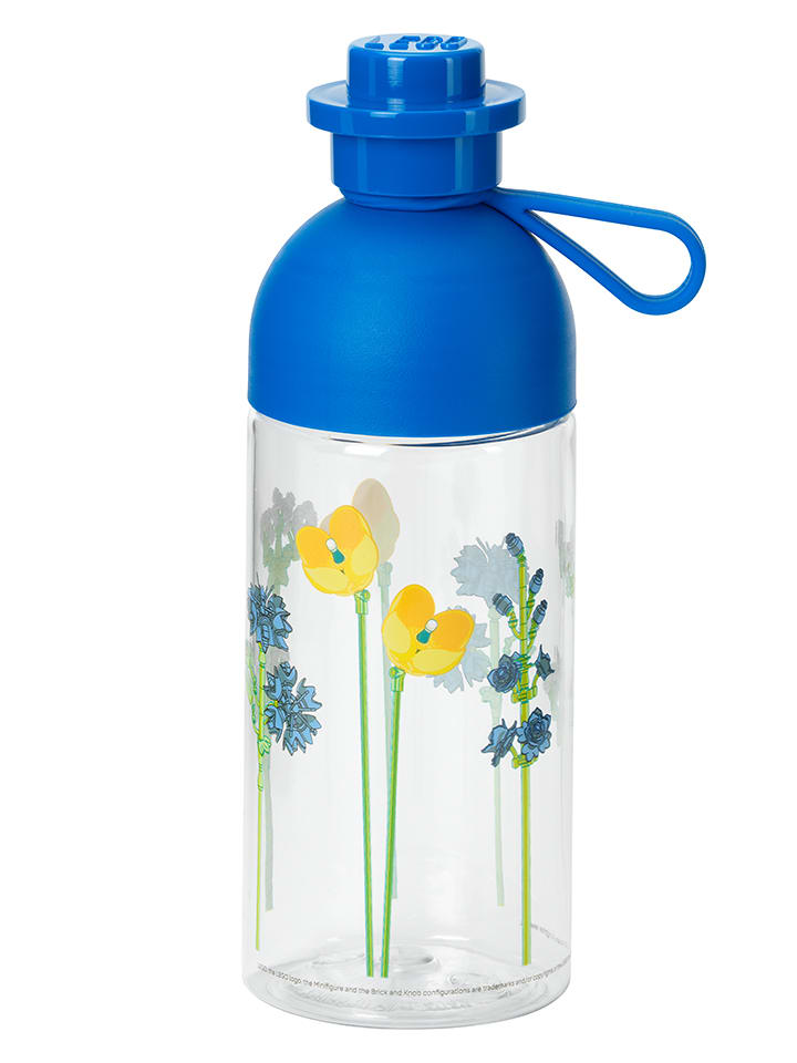 Bidon "Wild Flowers" w kolorze niebiesko-żółtym - 500 ml