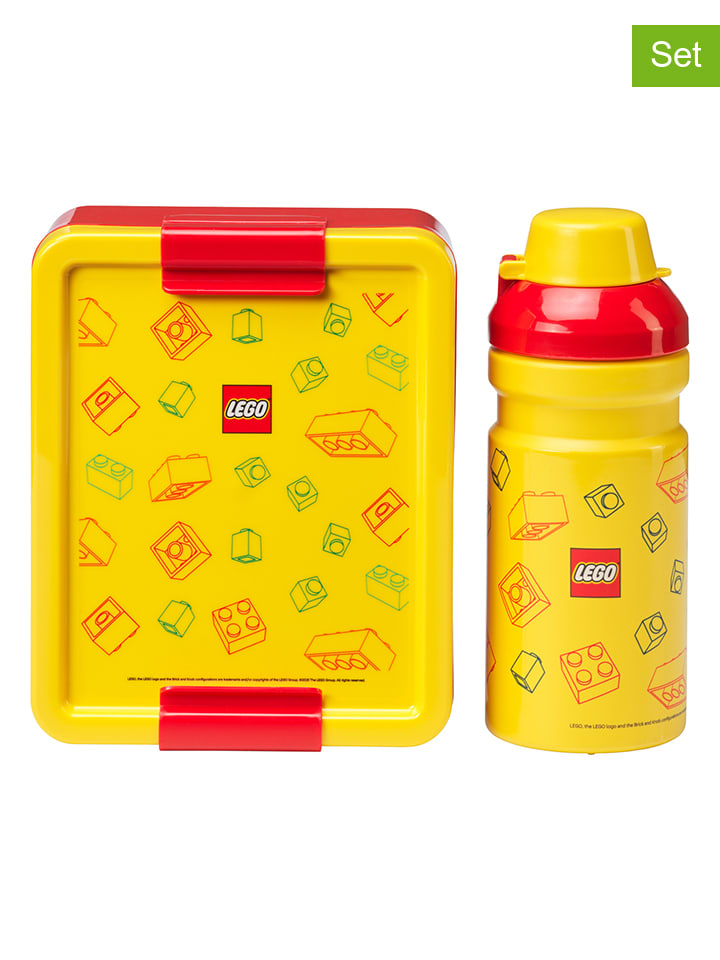 2-częściowy zestaw "Brick" w kolorze żółto-czerwonym na lunch