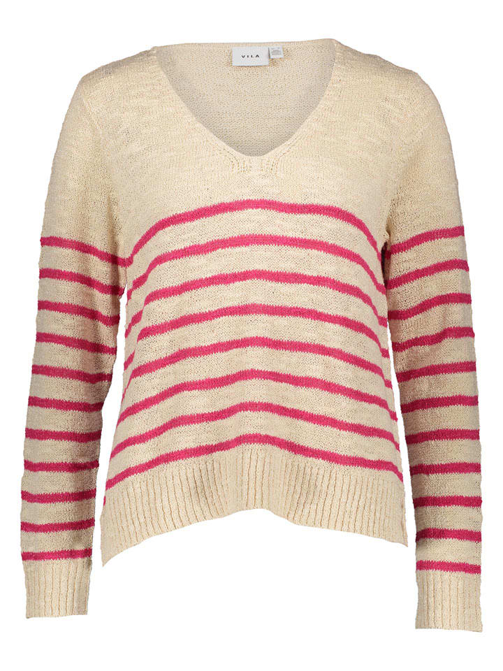 Pullover in Beige/ Pink