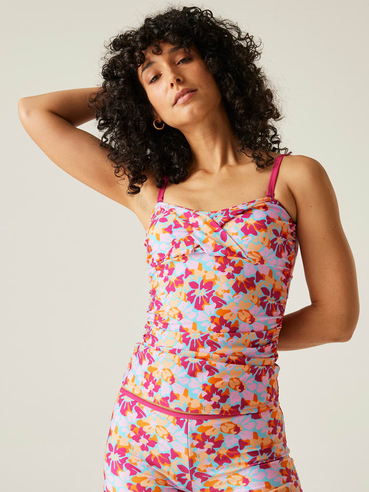 Tankini "Aceana" in Pink/ Orange/ Hellblau