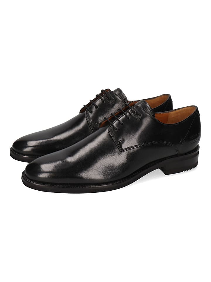 Leder-Schnürschuhe "Clint 1" in Schwarz