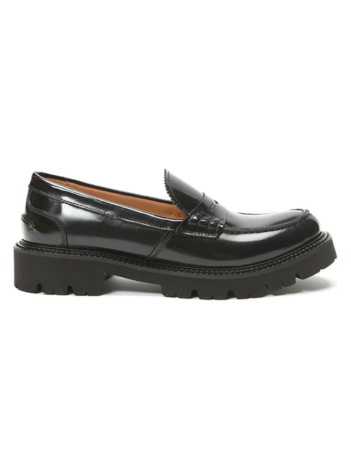 Leder-Mokassins in Schwarz