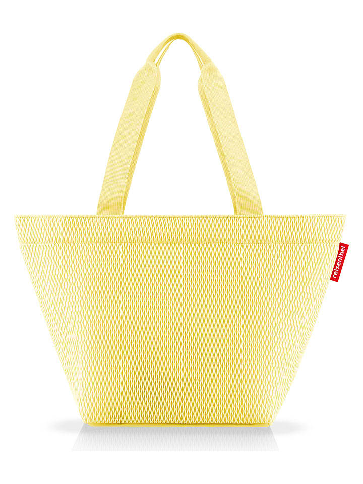 Shopper bag w kolorze żółtym - 51 x 30,5 x 26 cm