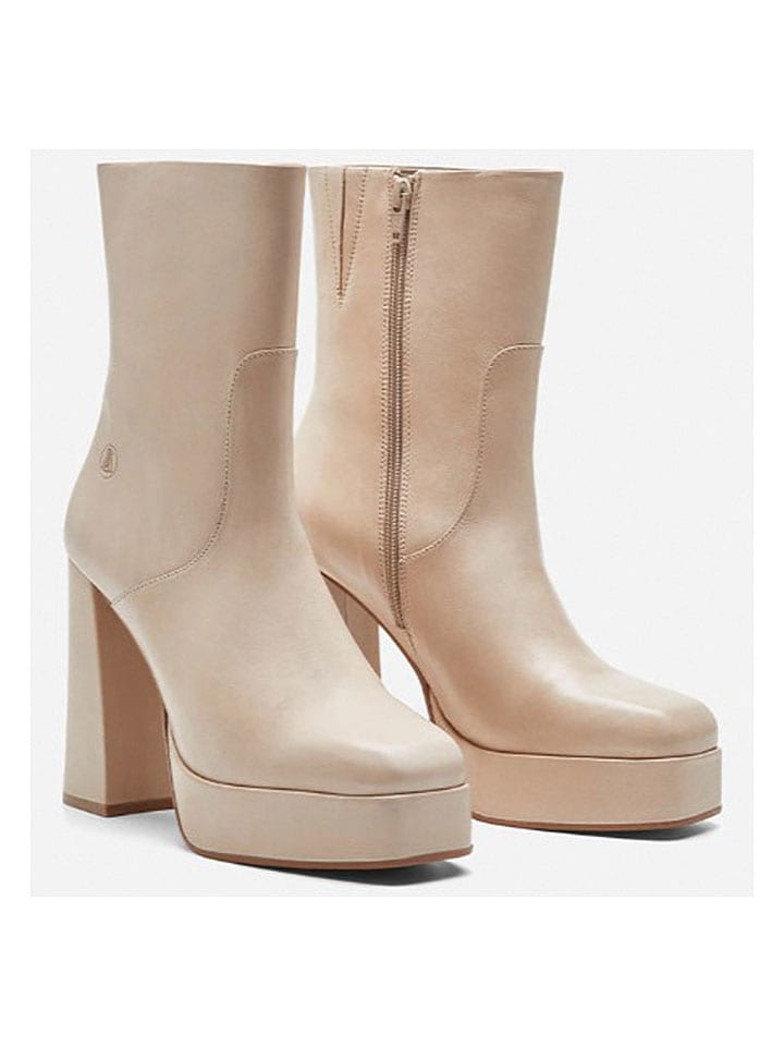 Leder-Stiefeletten "Roma" in Beige