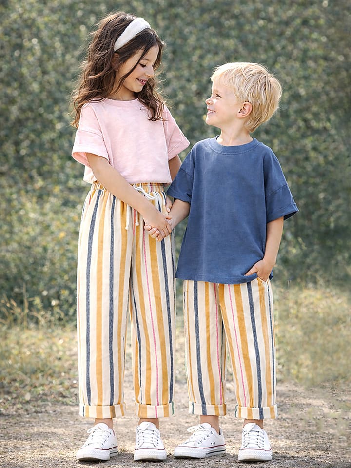 Broek beige/oranje