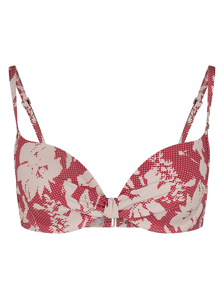 Bikini-Oberteil in Creme/ Rot