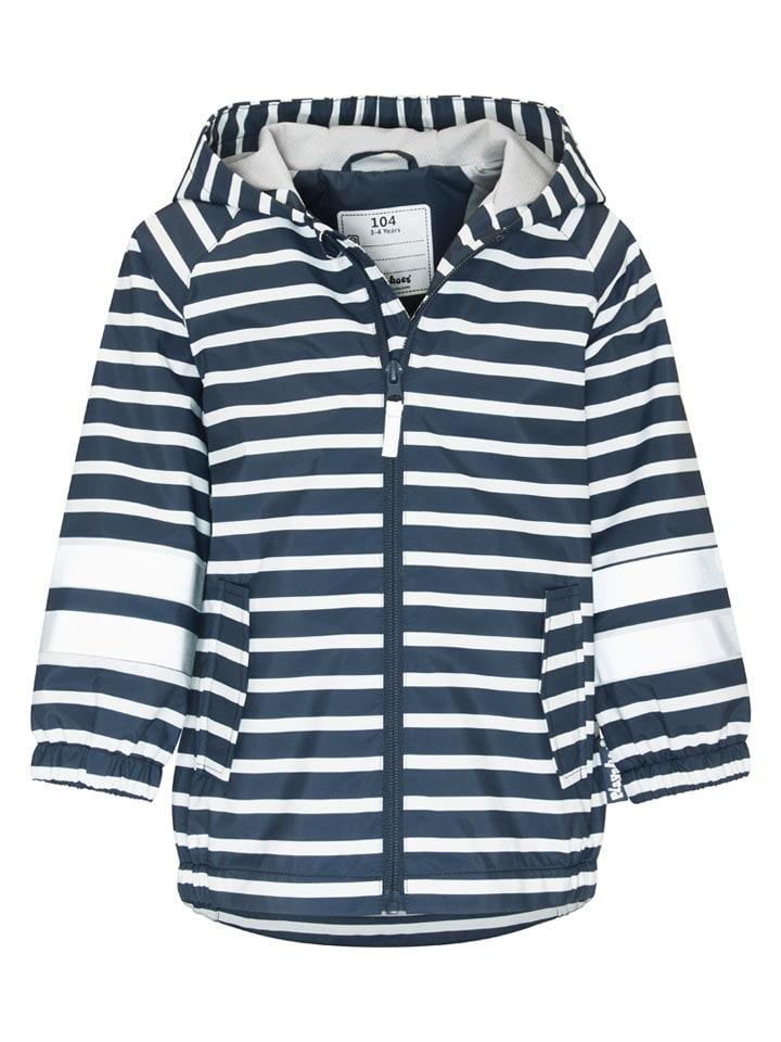 Regenjacke in Dunkelblau/ Weiß