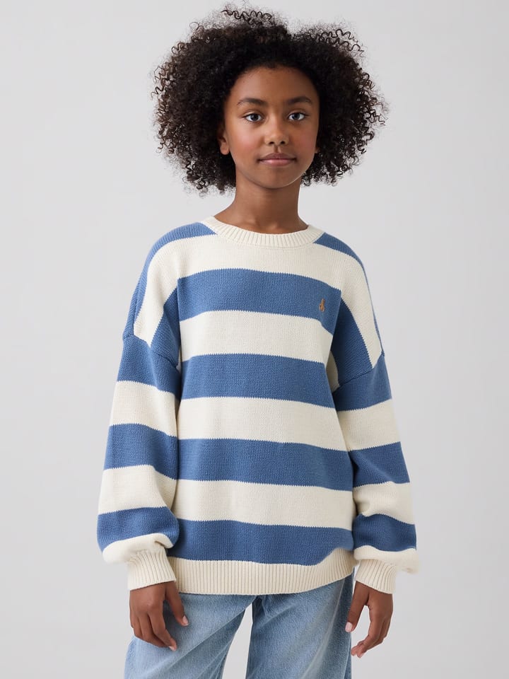 Pullover in Blau/ Creme