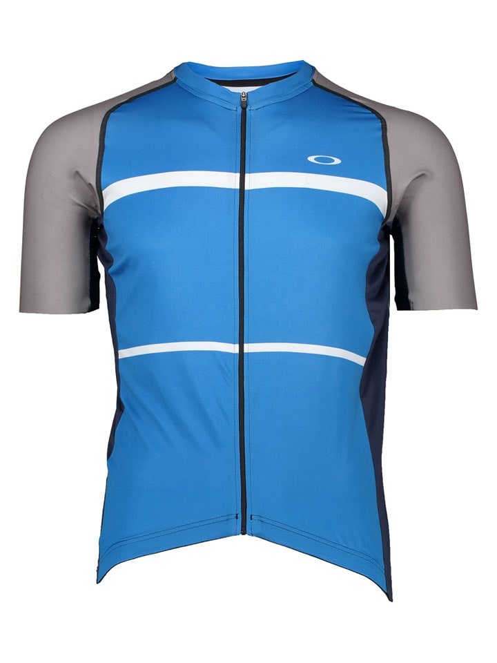 Fahrradtrikot "Colorblock" in Blau/ Grau
