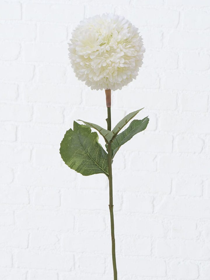 Kunstblume "Schneeball" in Weiß/ Grün - (H)76 cm