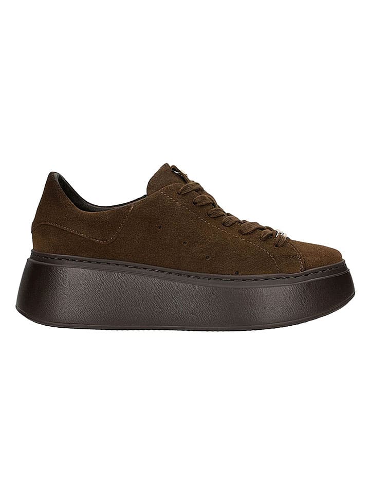 Leren sneakers bruin