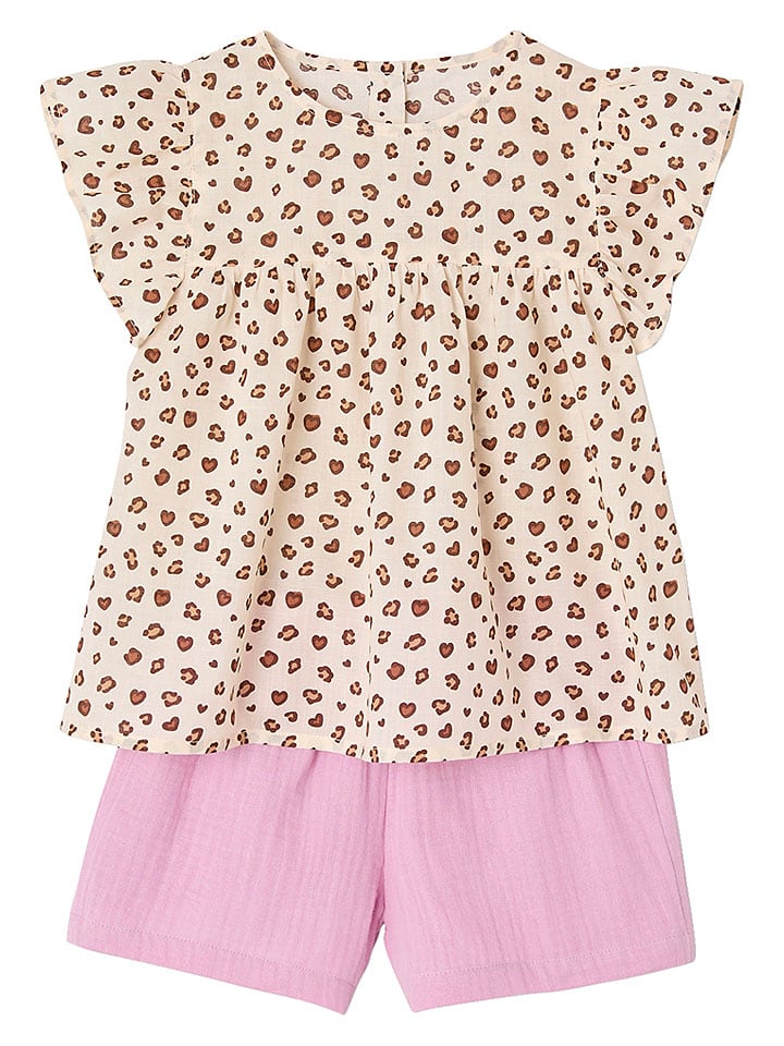 2tlg. Outfit ''Camille'' in Rosa/ Beige