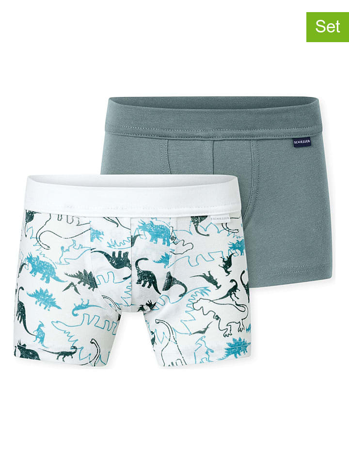 2er-Set: Boxershorts in Türkis/ Weiß