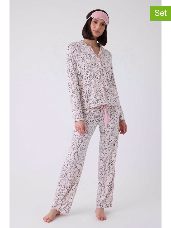 3tlg. Pyjama-Set in Rosa
