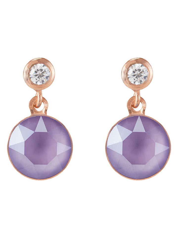 Rosévergold. Ohrstecker mit Swarovski Kristallen