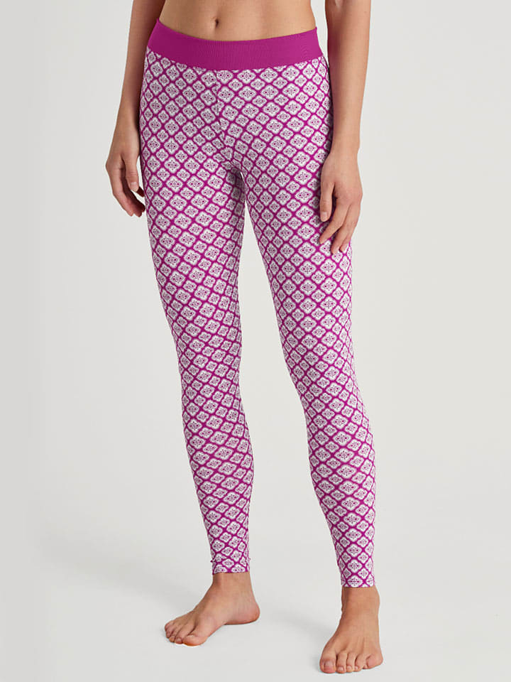 Legginsy w kolorze fioletowo-białym
