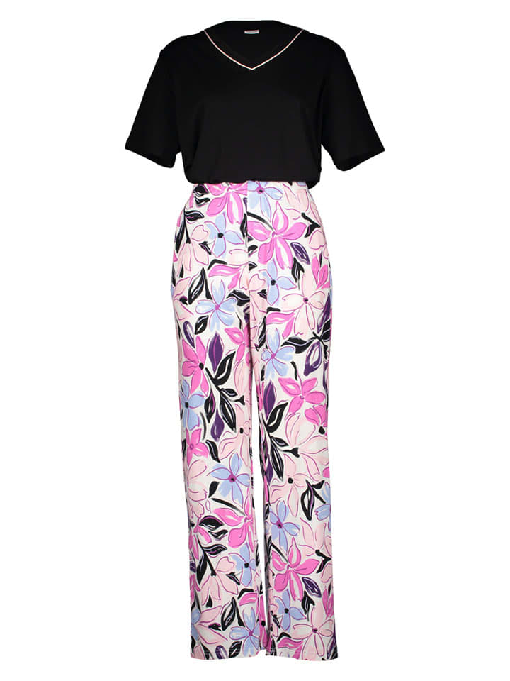Pyjama in Schwarz/ Rosa