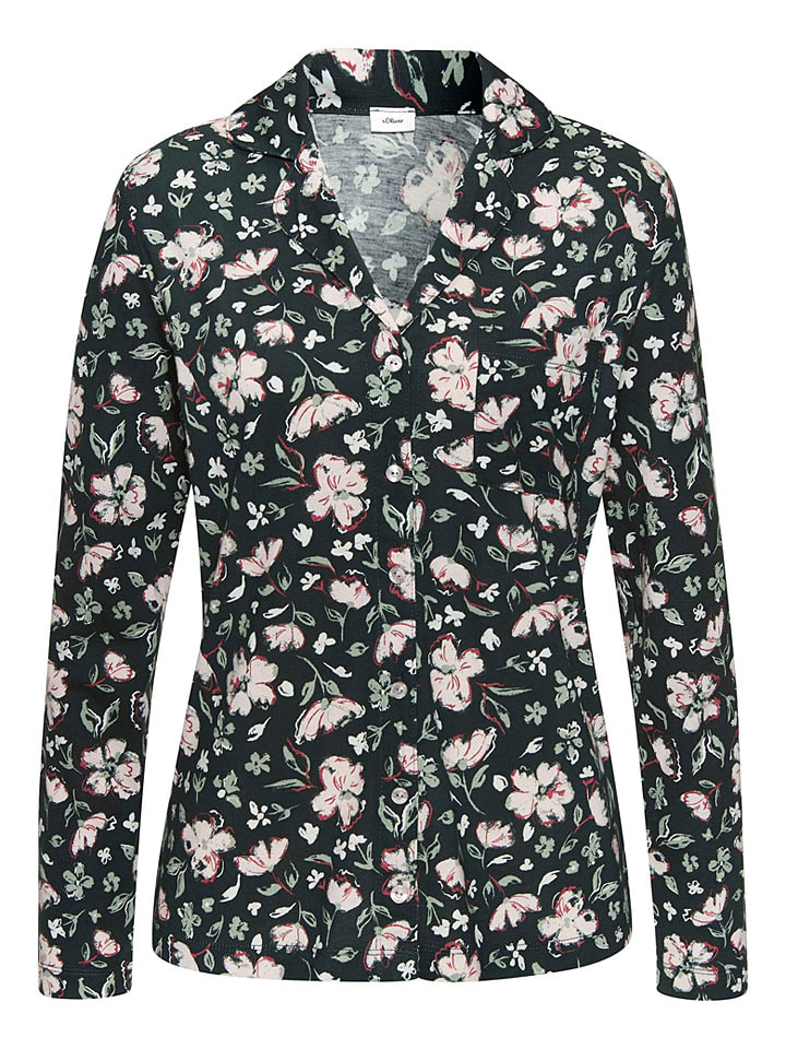 Pyjama-Oberteil in Schwarz