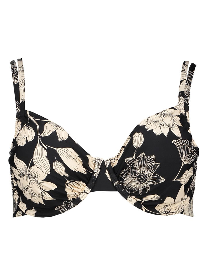 Biustonosz bikini w kolorze czarno-kremowym