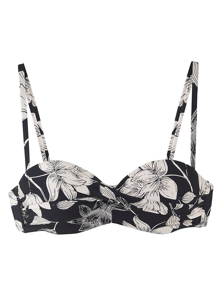 Biustonosz bikini w kolorze czarno-kremowym