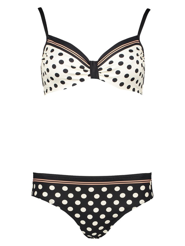 Bikini w kolorze kremowo-czarnym