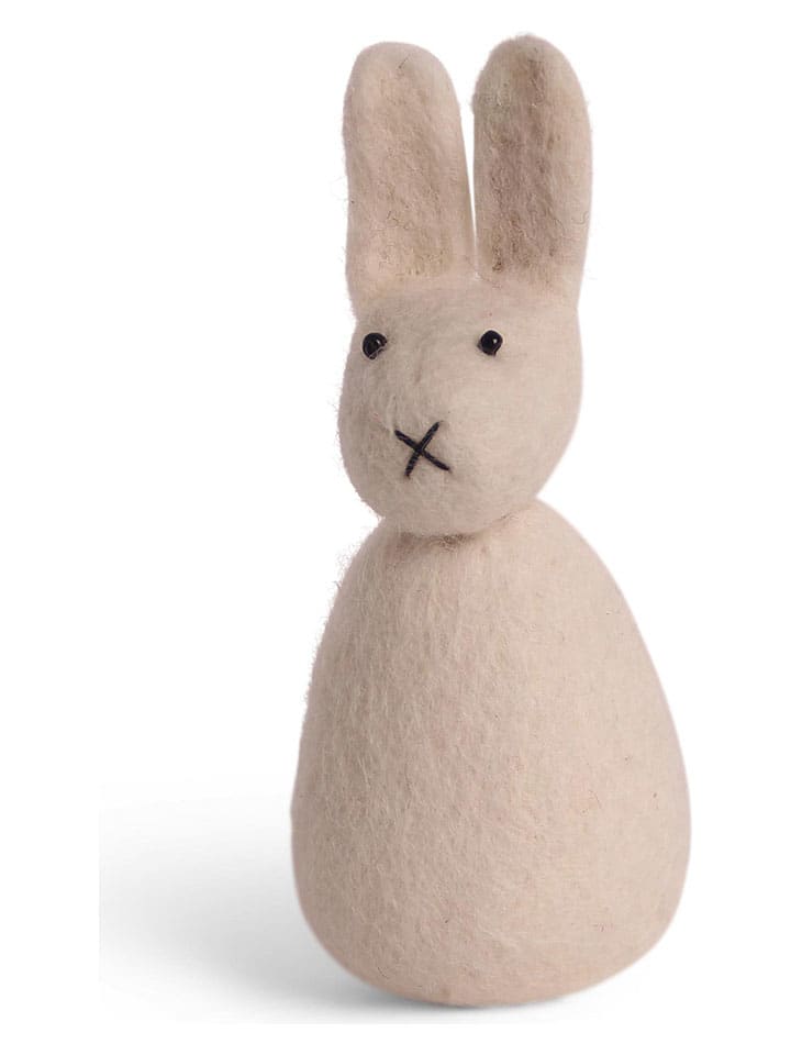 Figurka dekoracyjna "Bunny" w kolorze białym - dł. 11 cm