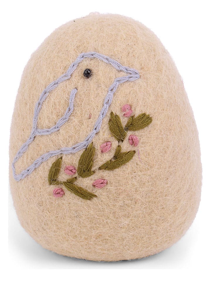 Decofiguur ''Egg'' geel - (H)9 x Ø 6 cm