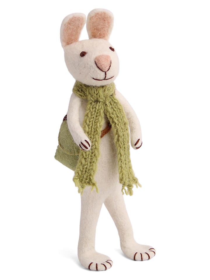 Decofiguur ''Bunny'' wit/groen - (L)30 cm