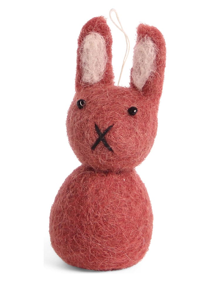 Zawieszka dekoracyjna "Bunny" w kolorze jasnoróżowym - wys. 8,5 x Ø 3 cm