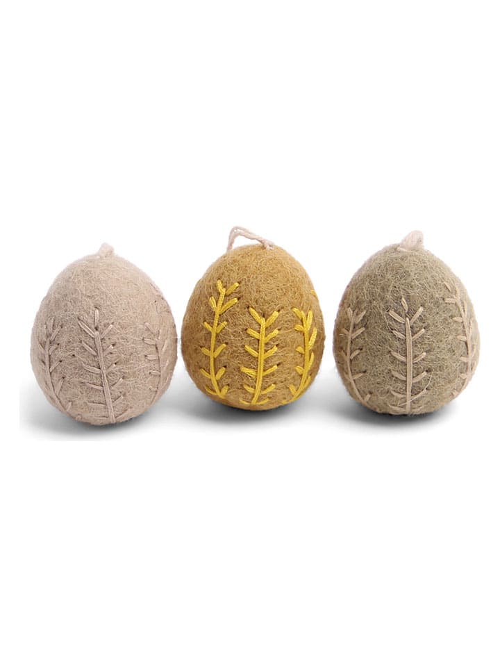 Zawieszki dekoracyjne (3 szt.) w różnych kolorach - wys. 4 x Ø 3 cm