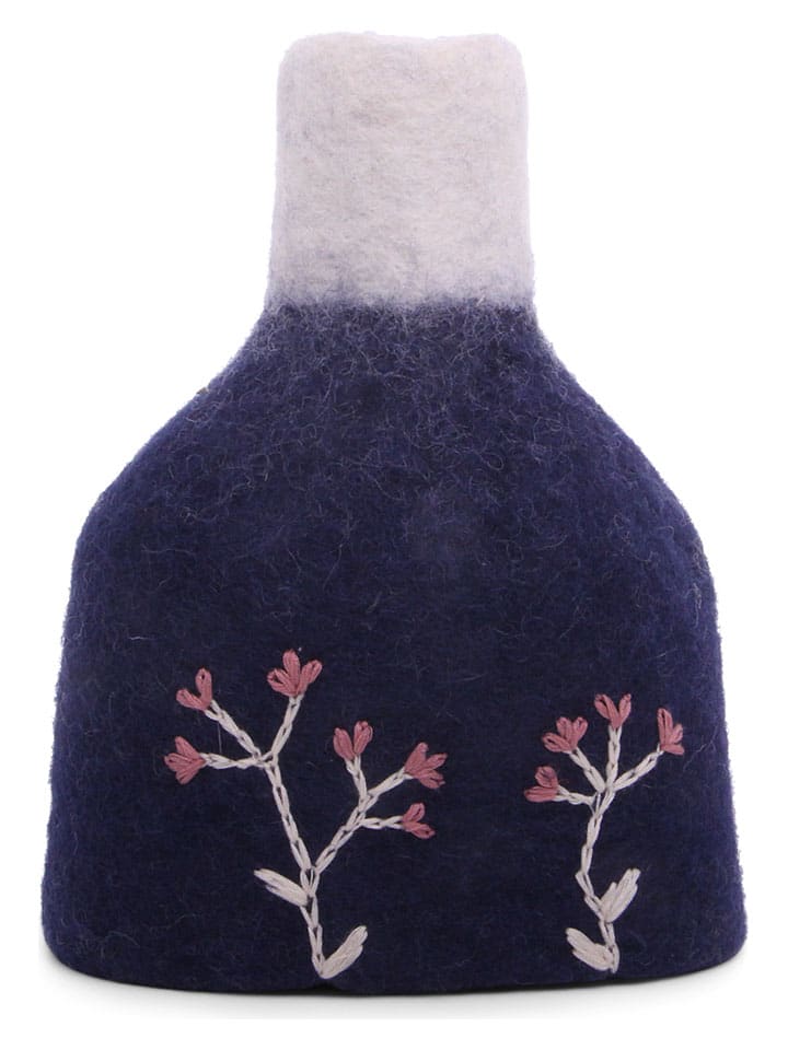 Wazon w kolorze granatowym - wys. 17 x Ø 12 cm