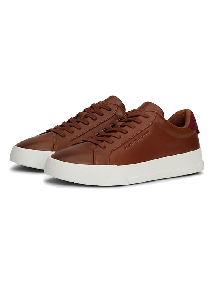 Leder-Sneakers in Hellbraun