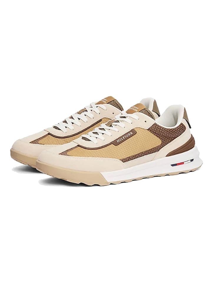 Leder-Sneakers in Beige