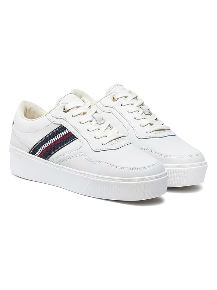 Leder-Sneakers in Weiß