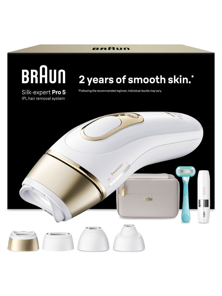Depilator IPL "Silk-expert Pro IPL PL5412" w kolorze złoto-białym