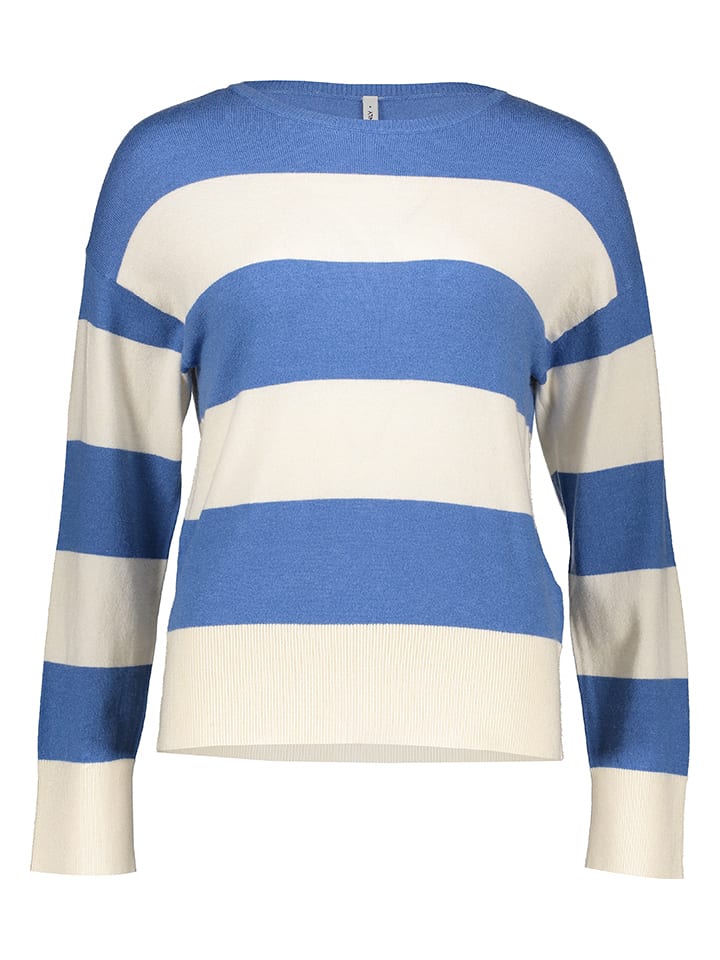 Pullover "Senta" in Blau/ Creme