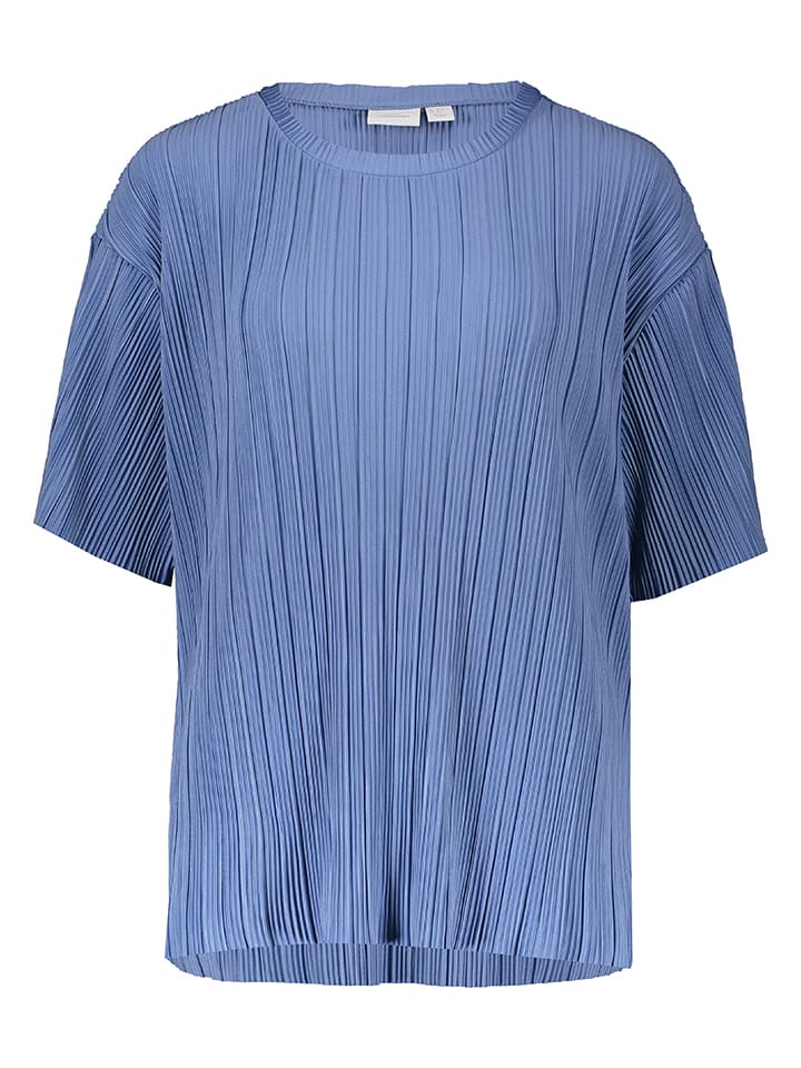 Plisseebluse "Ravenna" in Blaugrau