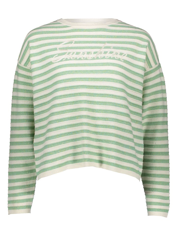 Sweter w kolorze jasnozielono-białym