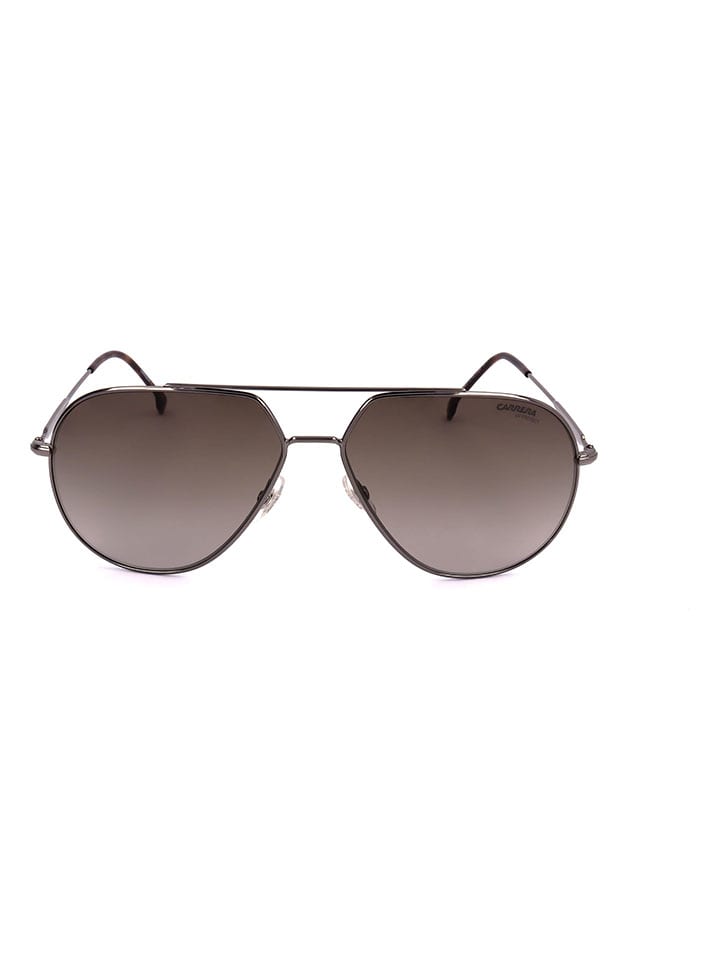 Herren-Sonnenbrille in Silber/ Braun
