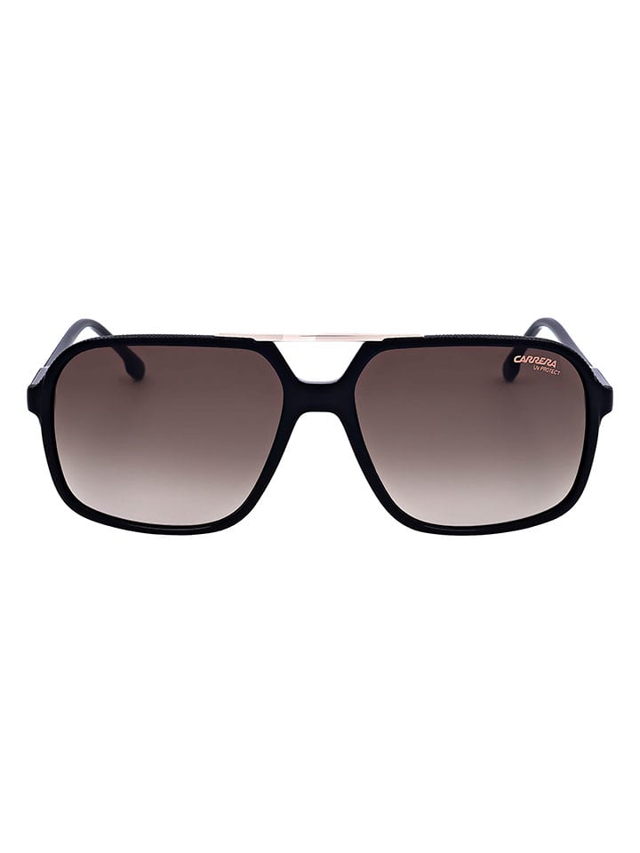 Okulary przeciwsłoneczne unisex w kolorze czarno-jasnobrązowym