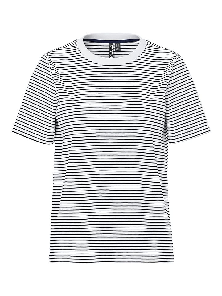 Shirt "Pcria" in Weiß/ Dunkelblau