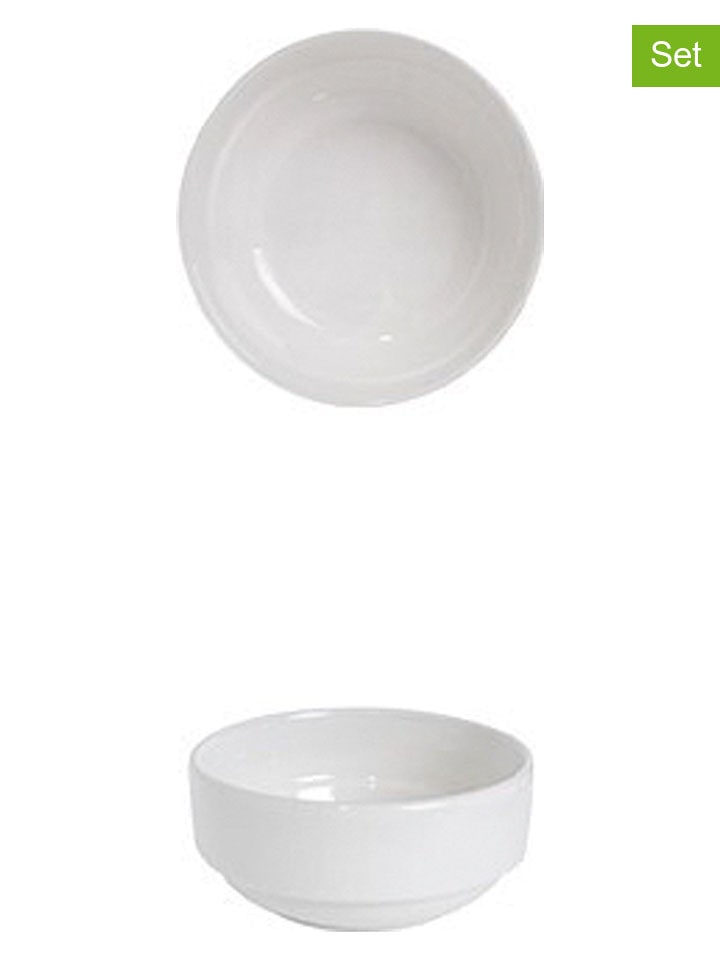 Miski (2 szt.) w kolorze białym - Ø 6 cm