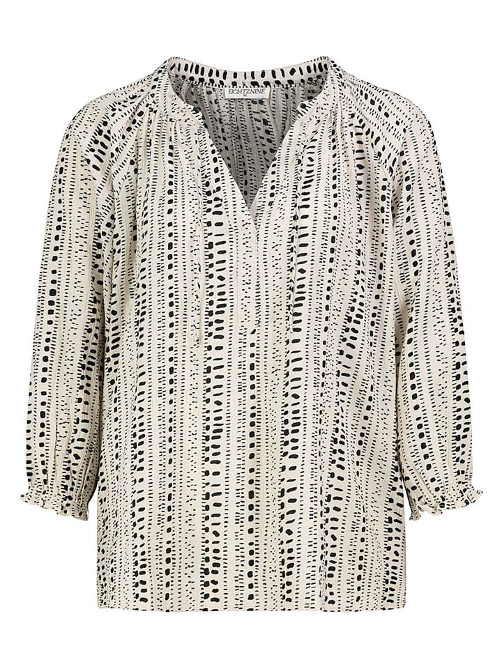 Blouse crème/zwart