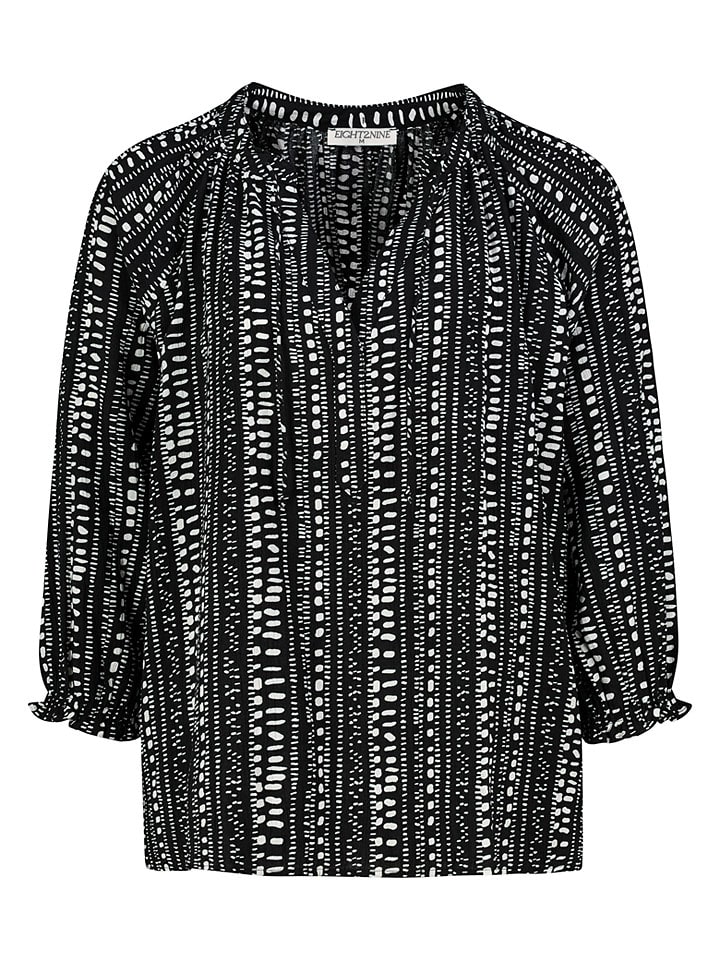 Blouse zwart/wit