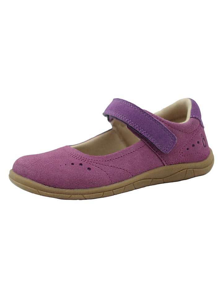 Skórzane baleriny barefoot w kolorze fioletowym
