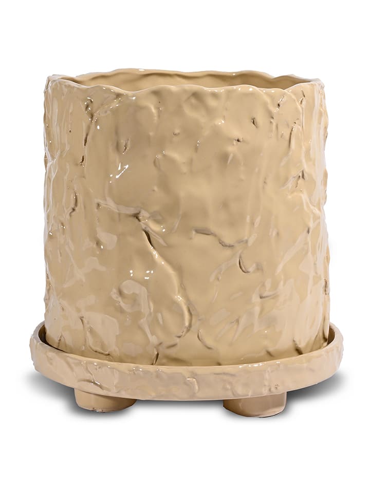 Bloempot "Muddy" beige - (H)23,5 x? 23 cm