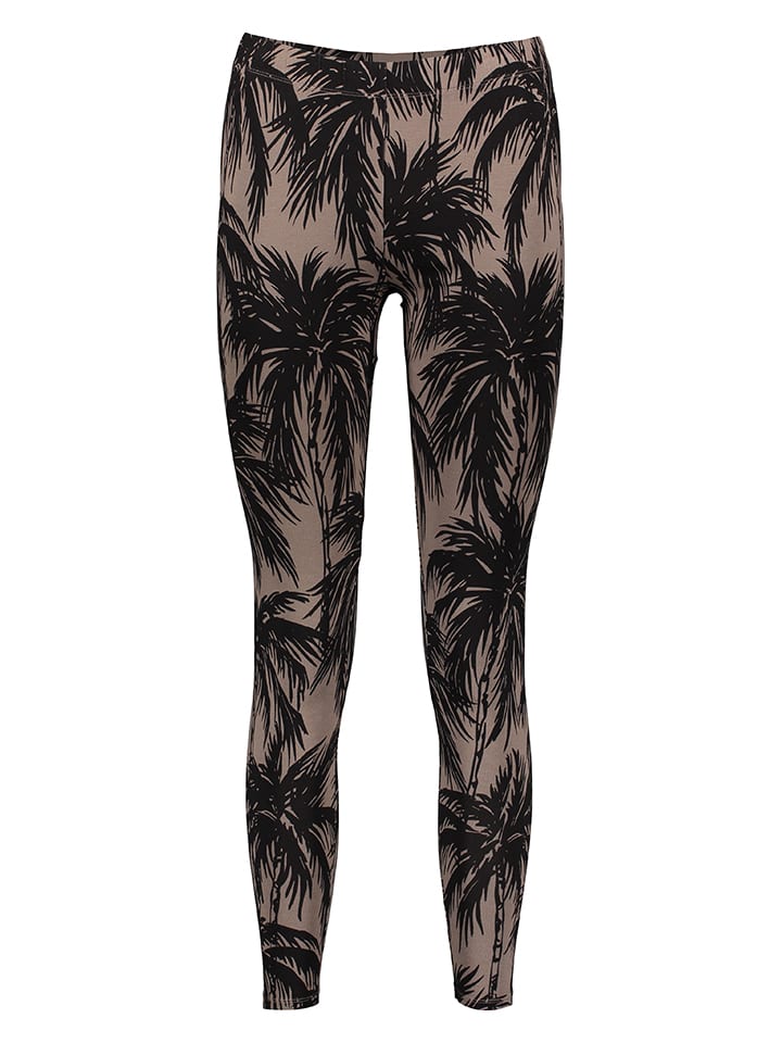 Legginsy w kolorze czarno-beżowym