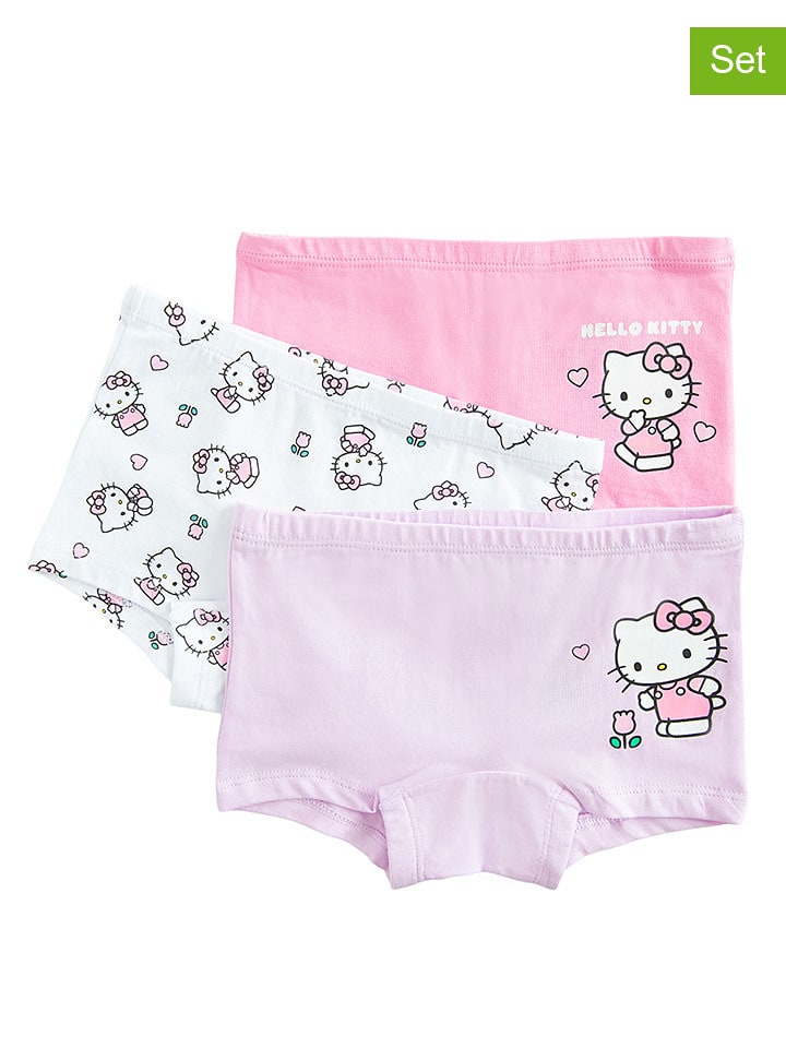 3er-Set: Pantys in Rosa/ Weiß