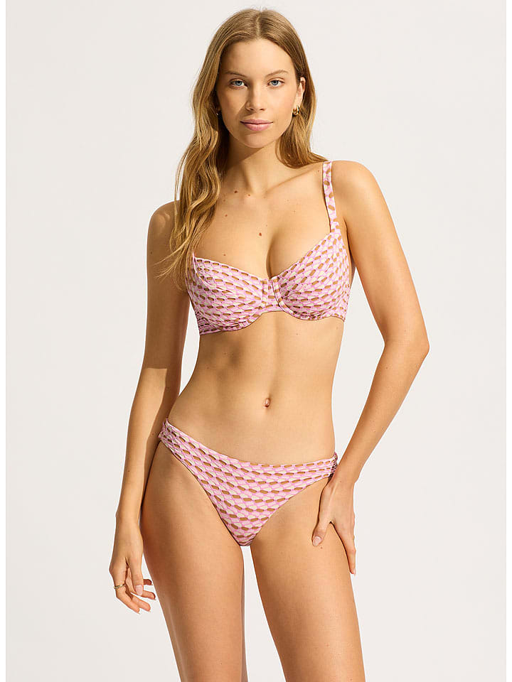 Figi bikini w kolorze jasnoróżowo-kremowym
