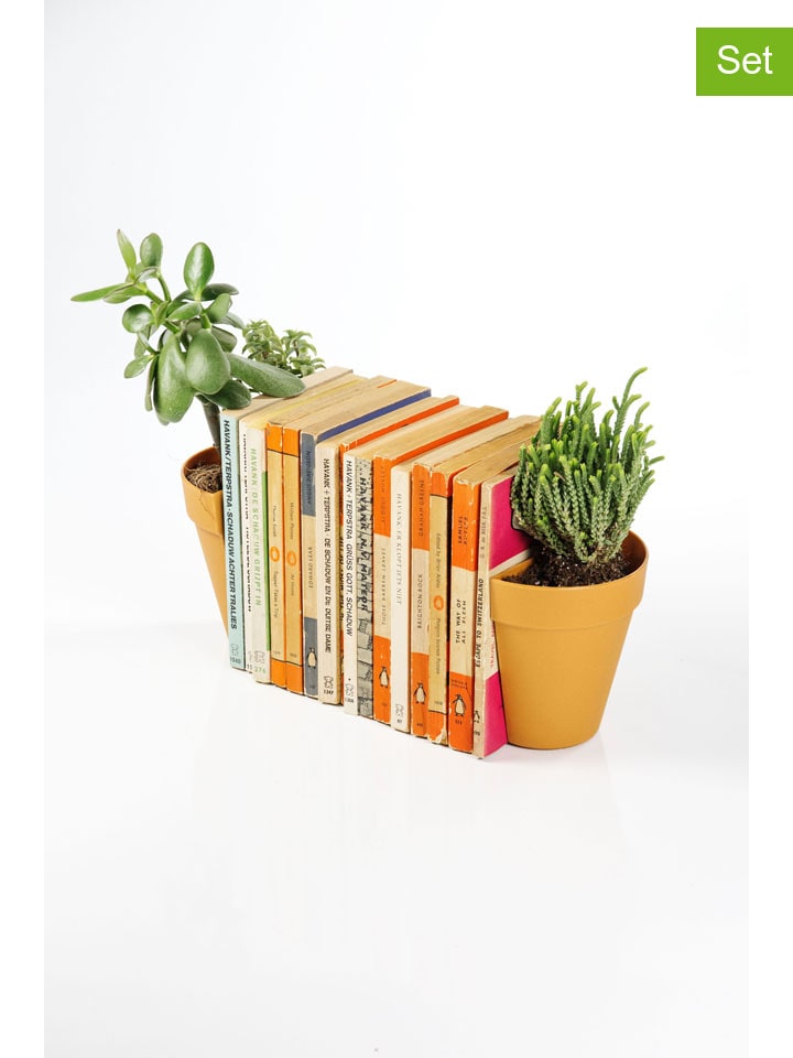2er-Set: Buchstützen in Orange - (B)12 x (H)15,5 x (T)12 cm